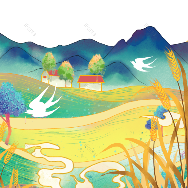 芒种图片,黄色素材元素,PNG,免抠素材